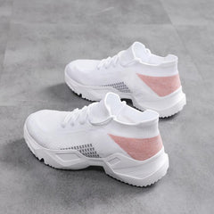 Women's Weaving Sneakers Non Slip Comfortable Lace Up Running Shoes
