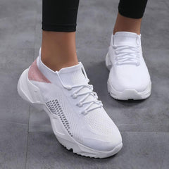 Women's Weaving Sneakers Non Slip Comfortable Lace Up Running Shoes