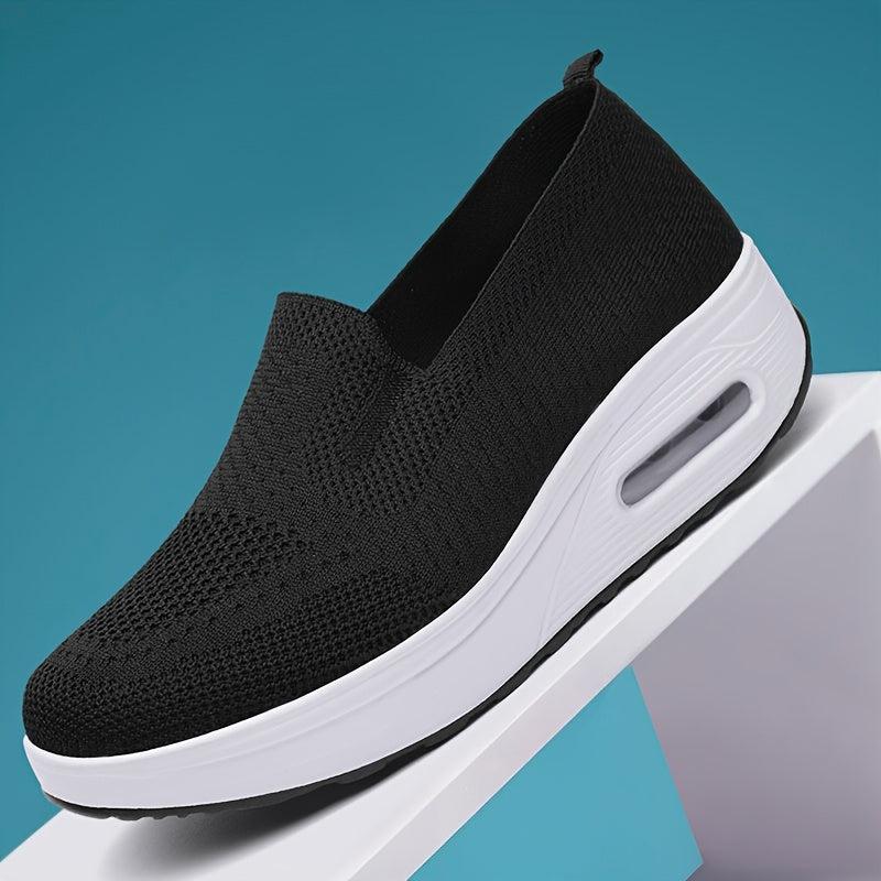 Women's Knit Sports Sneakers Thick Sole Air Cushion Running Shoes