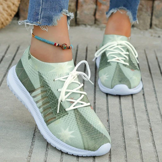 Christmas Pattern Soft Mesh Sneakers Lightweight Breathable Shoes