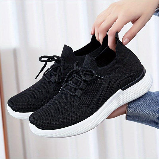 Women's Casual Mesh Sneakers Lace-up Breathable Anti-slip Running Shoes
