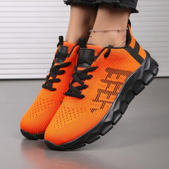 Breathable Flying Woven Running Shoes Lightweight Shock Absorption Sneakers