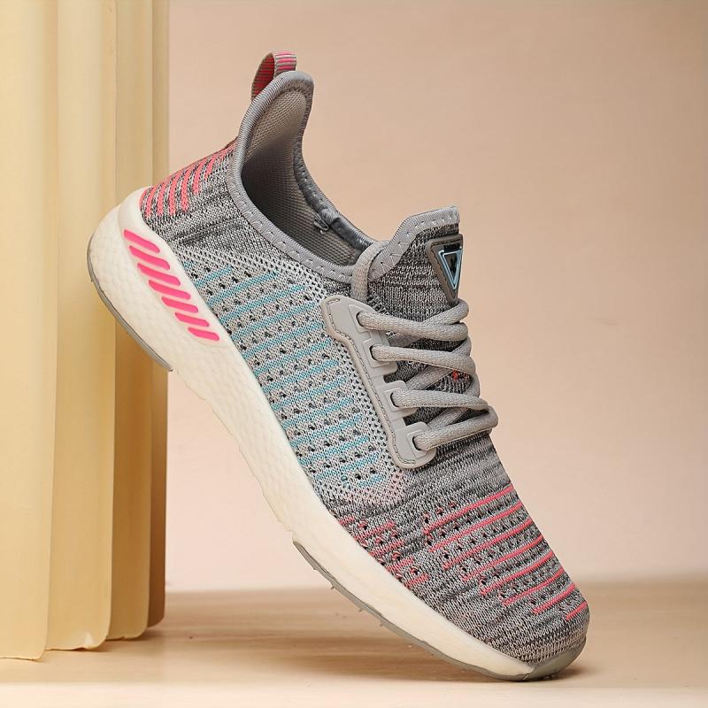 Women's Woven Flat Running Shoes Anti slip Casual Sneakers