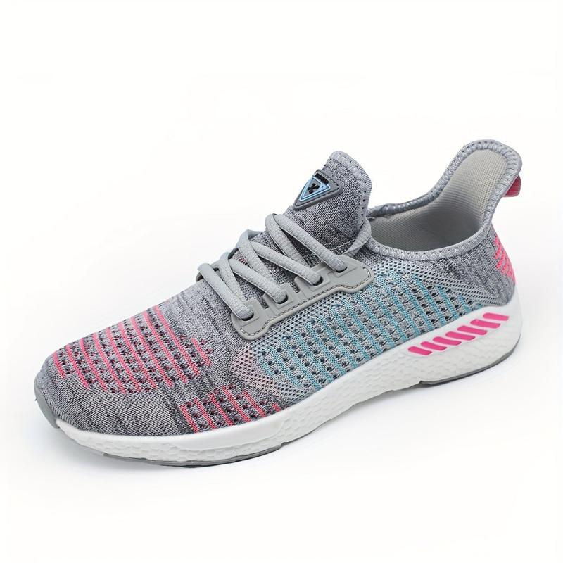 Women's Woven Flat Running Shoes Anti slip Casual Sneakers