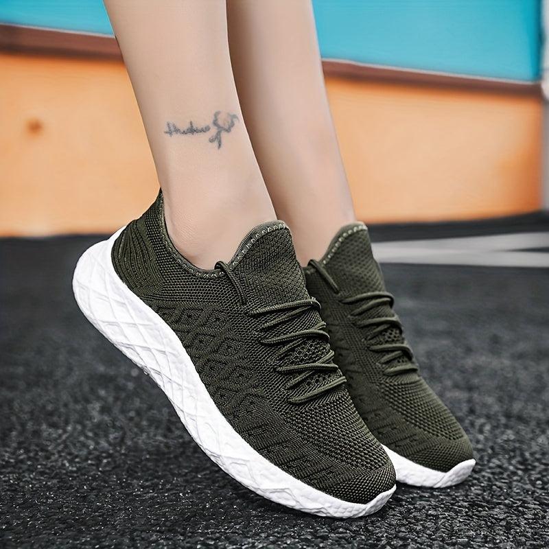 Soft Thick Sole Shock Absorption Running Shoes Mesh Breathable Lightweight