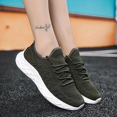 Soft Thick Sole Shock Absorption Running Shoes Mesh Breathable Lightweight