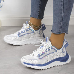 Women's Lace-up Mesh Running Shoes Outdoor Athletic Sneakers