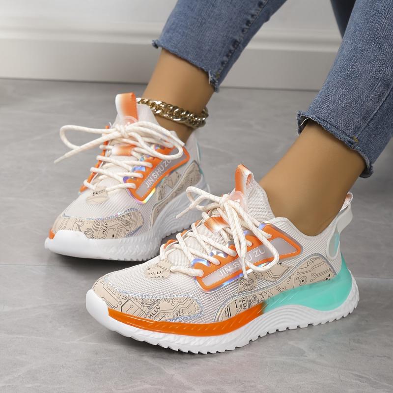 Women's Lace-up Mesh Running Shoes Outdoor Athletic Sneakers