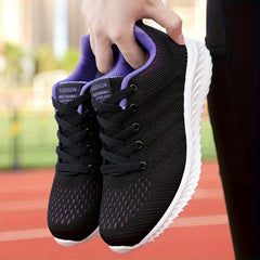 Mesh Flying Woven Running Shoes Lace Up Soft Sole Sports Shoes Women's