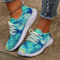 Tie Dye Mesh Lightweight Running Shoes Non Slip Sneakers