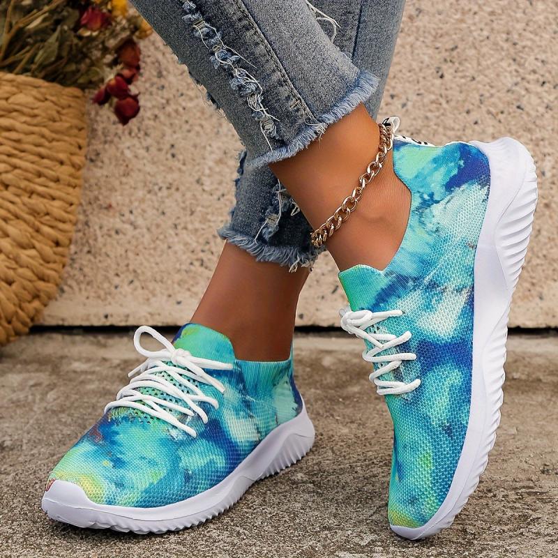 Tie Dye Mesh Lightweight Running Shoes Non Slip Sneakers