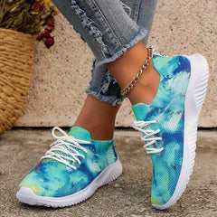 Tie Dye Mesh Lightweight Running Shoes Non Slip Sneakers