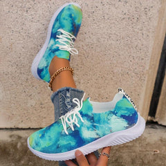 Tie Dye Mesh Lightweight Running Shoes Non Slip Sneakers