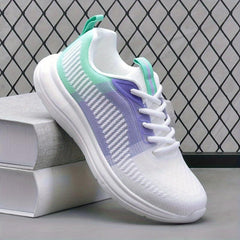 Women's Ombre Mesh Athletic Running Shoes Lace-up Casual Sneakers