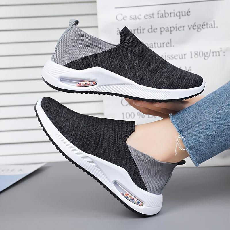 Soft Breathable Woven Shoes Non Slip Lightweight Slip On Sneakers