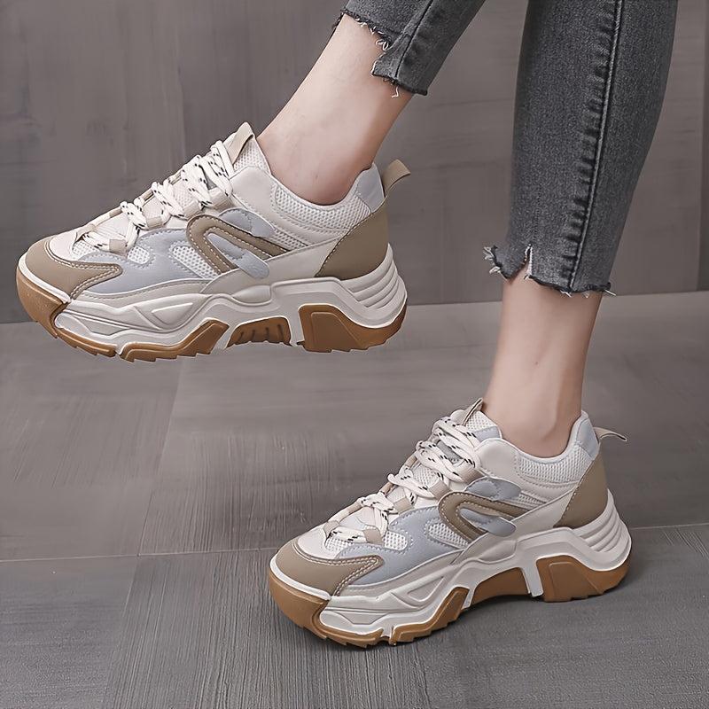 Chunky Sneakers Breathable Thick Sole Running Sneakers Women's Casual Shoes