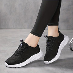 Women's Sporty Non-slip Running Shoes Lace Up Outdoor Mesh Sneakers Lightweight