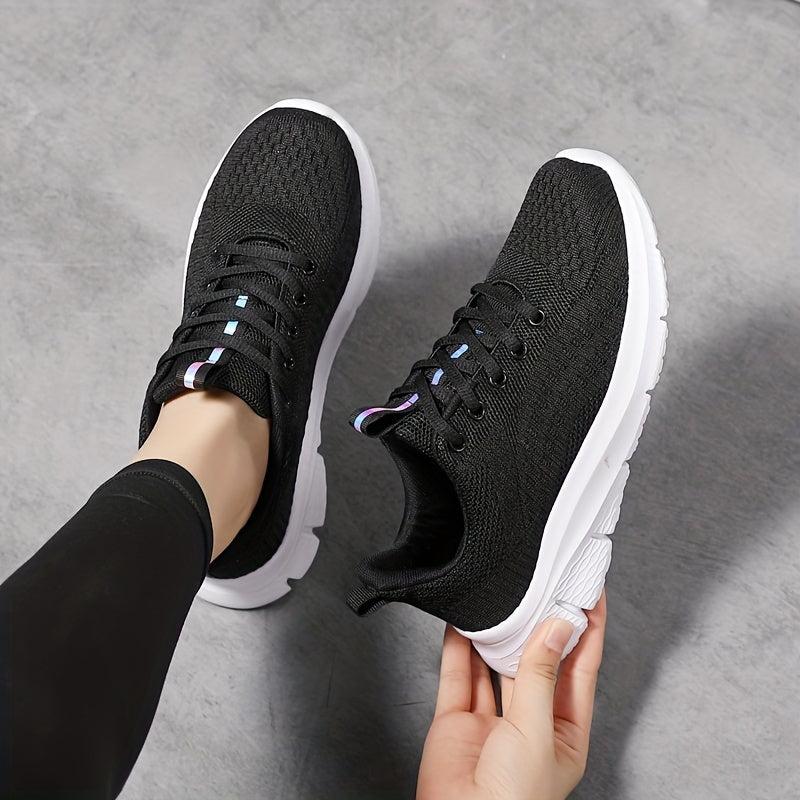 Women's Sporty Non-slip Running Shoes Lace Up Outdoor Mesh Sneakers Lightweight