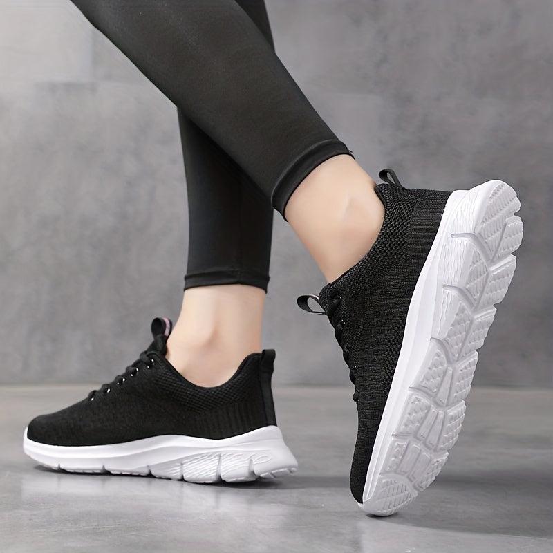 Women's Sporty Non-slip Running Shoes Lace Up Outdoor Mesh Sneakers Lightweight