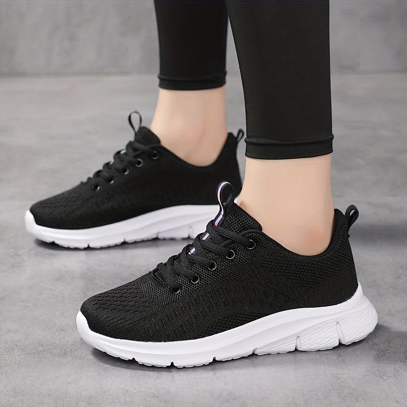 Women's Sporty Non-slip Running Shoes Lace Up Outdoor Mesh Sneakers Lightweight