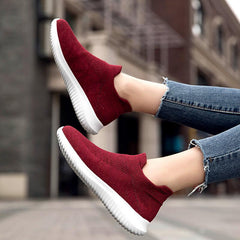 Women's Slip on Athletic Running Shoes, Breathable Woven