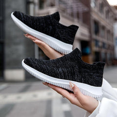 Women's Slip on Athletic Running Shoes, Breathable Woven