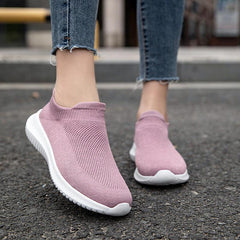 Women's Slip on Athletic Running Shoes, Breathable Woven