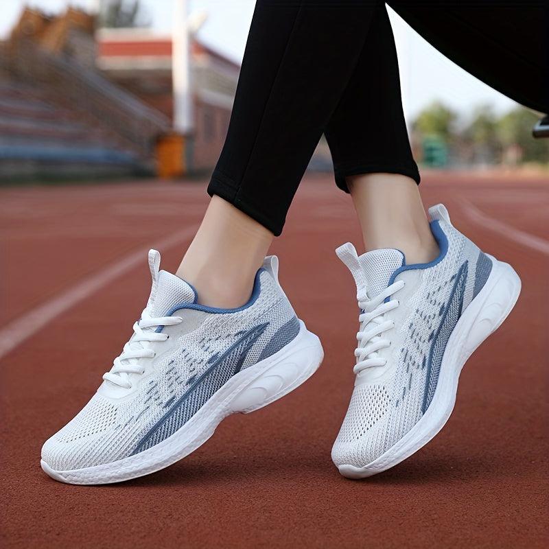 Soft Thick Bottom Shock Absorption Woven Shoes Mesh Breathable Running Shoes