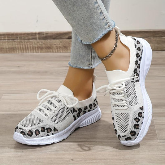 Women's Leopard Pattern Sports Shoes Lightweight Running Sneakers