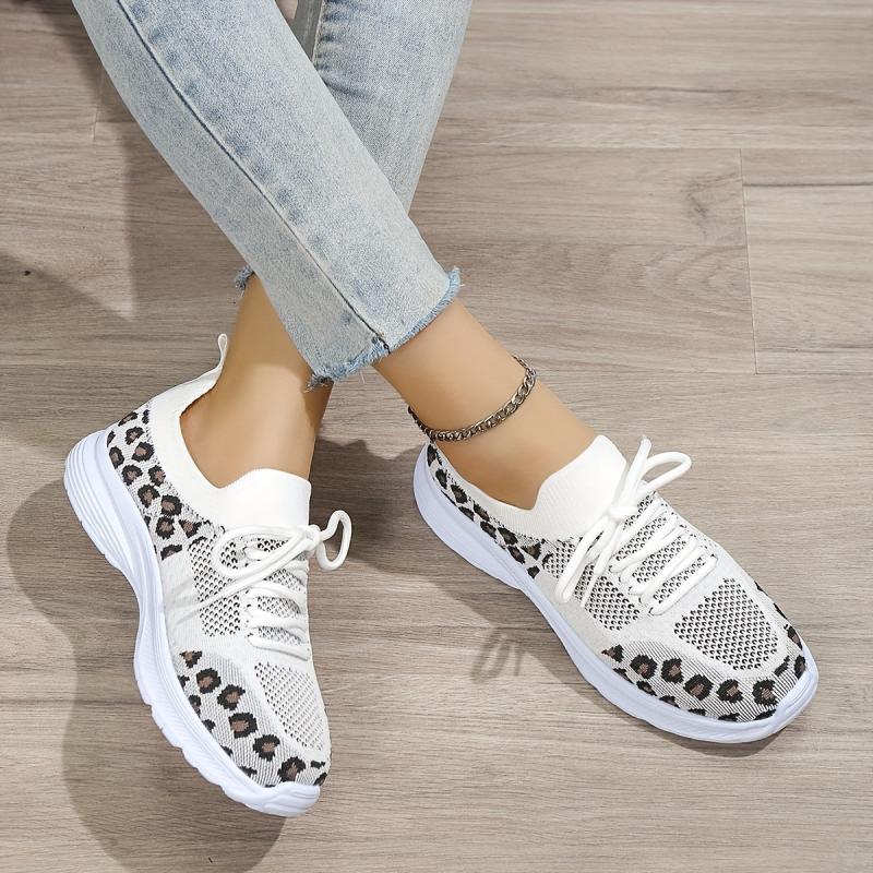 Women's Leopard Pattern Sports Shoes Lightweight Running Sneakers