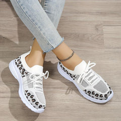 Women's Leopard Pattern Sports Shoes Lightweight Running Sneakers