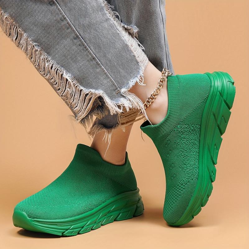 Breathable Mesh Flying Woven Casual Shoes Soft Comfortable Running Sneakers