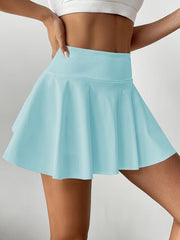 Women's Solid Sports Skorts With Phone Pocket