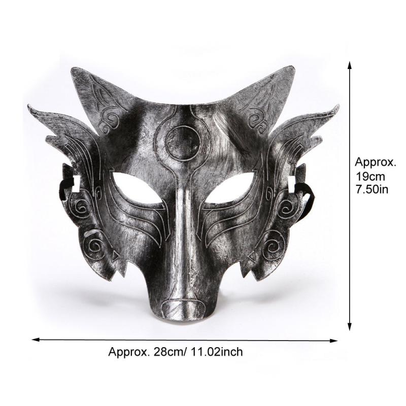 Wolf Mask Halloween Half Face Werewolf Mask Animal Masquerade Mask