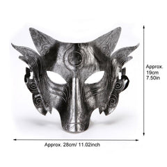 Wolf Mask Halloween Half Face Werewolf Mask Animal Masquerade Mask