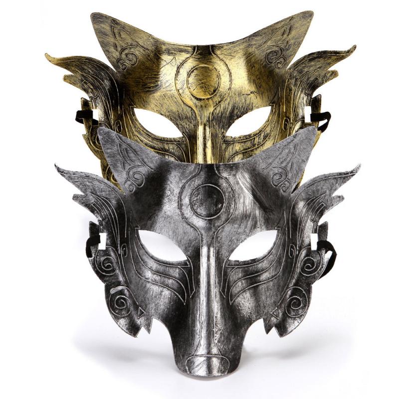 Wolf Mask Halloween Half Face Werewolf Mask Animal Masquerade Mask