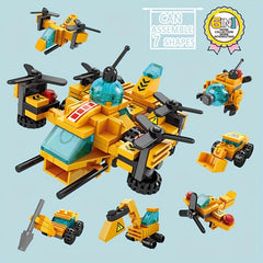 6-in-1 Engineering Aircraft Building Blocks Educational Toy