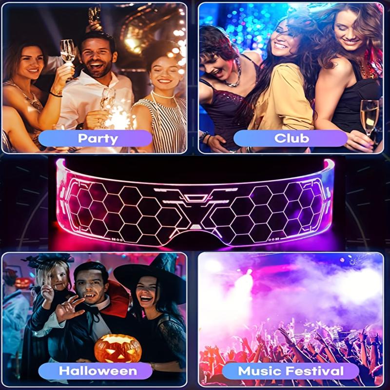Light Up Glasses LCD Luminous Glasses Party Sci Fi Glowing Glasses