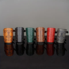 Viking Thor's Hammer Leather Wristband Medieval Retro COS Accessory Belt