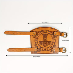 Viking Thor's Hammer Leather Wristband Medieval Retro COS Accessory Belt