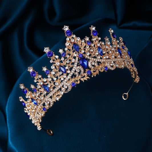 Golden Rhinestone Crown Party Queen Hair Decoration Crystal Tiara