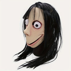 Men's Devil Mask with Long Hair Scary Costume Halloween Cosplay Party Prop