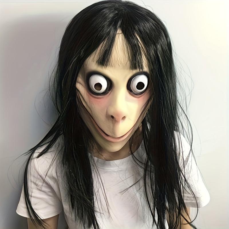 Men's Devil Mask with Long Hair Scary Costume Halloween Cosplay Party Prop