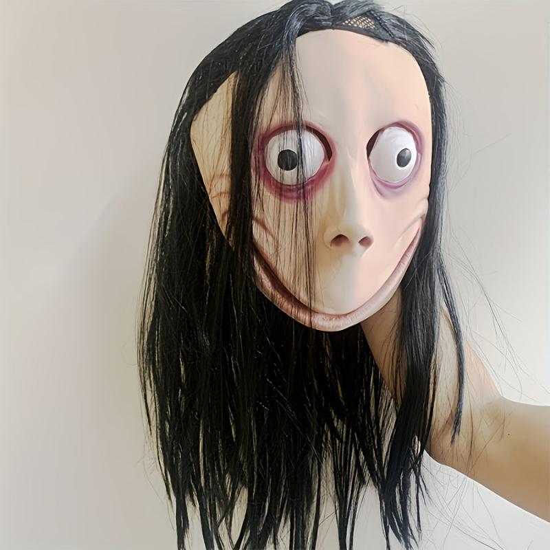 Men's Devil Mask with Long Hair Scary Costume Halloween Cosplay Party Prop