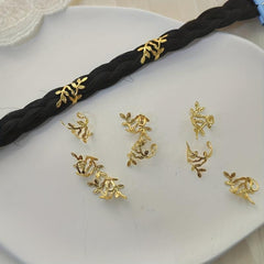 Adjustable Hair Loops With Golden Leaf Ear Clips Hair Accessories