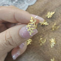 Adjustable Hair Loops With Golden Leaf Ear Clips Hair Accessories