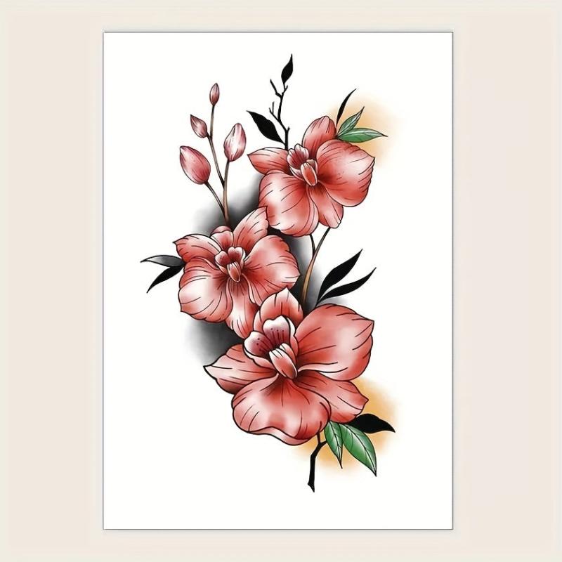 Flowers Tattoo Sticker Waterproof Arm Body Stickers