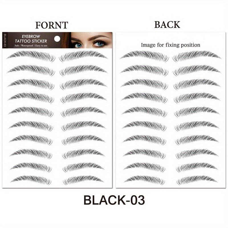 6D Eyebrow Tattoos Stickers Water Transfers Hair Like Waterproof