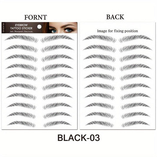 6D Eyebrow Tattoos Stickers Water Transfers Hair Like Waterproof
