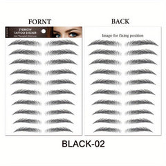 6D Eyebrow Tattoos Stickers Water Transfers Hair Like Waterproof